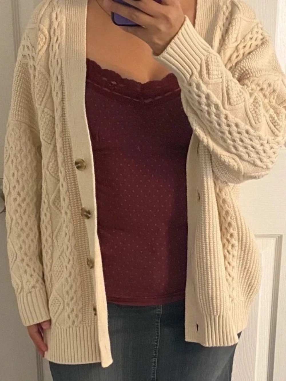 Forever 21 Oversized cable knit cardigan